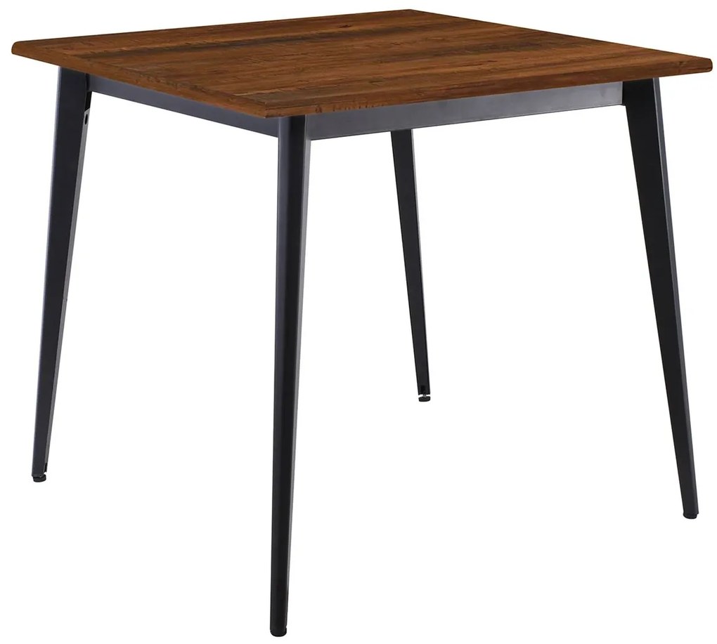 VIDAL Τραπέζι Μέταλλο Βαφή Μαύρο, Επιφάνεια 80x80cm/16mm Contract Sliq Walnut 81x81x73cm