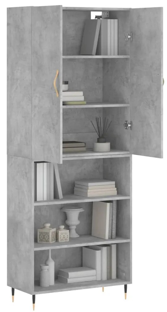 vidaXL Ντουλάπι Γκρι Σκυροδέματος 69,5x34x180 εκ. Επεξεργασμένο Ξύλο
