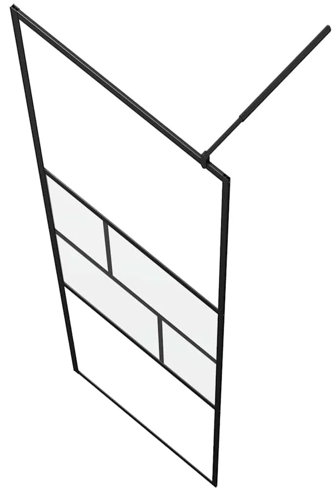vidaXL Τοίχος Ντους Walk-in Μαύρο 80 x 195 x 0.5 εκ.