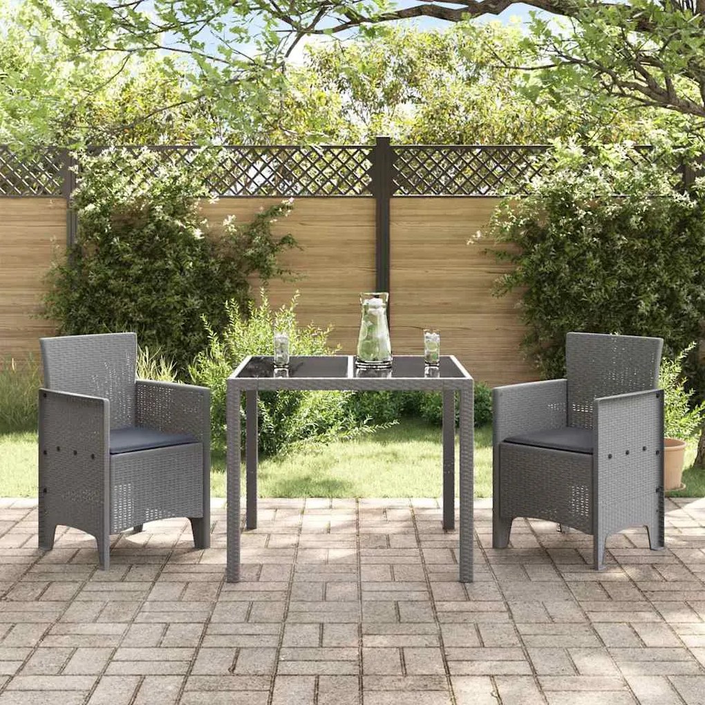vidaXL Καρέκλα Κήπου 2 pcs Ανοιχτό γκρι 53 x 49 x 85 εκ. PP
