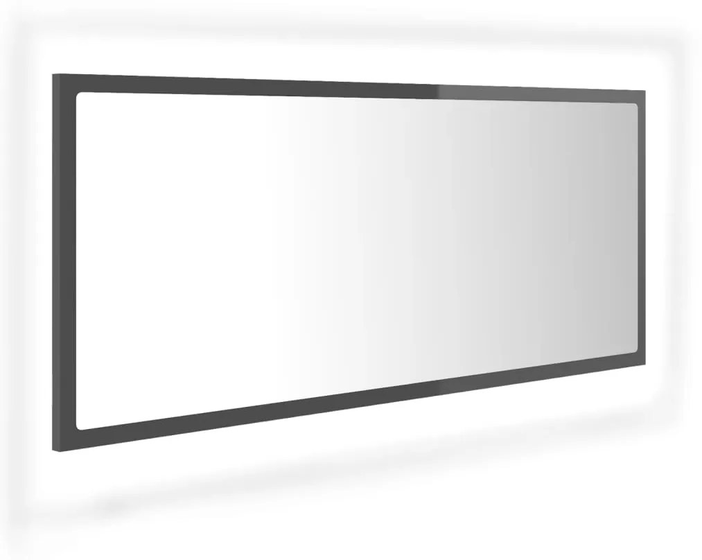 vidaXL Καθρέφτης Μπάνιου με LED Γυαλ. Γκρι 100x8,5x37 εκ. Ακρυλικός