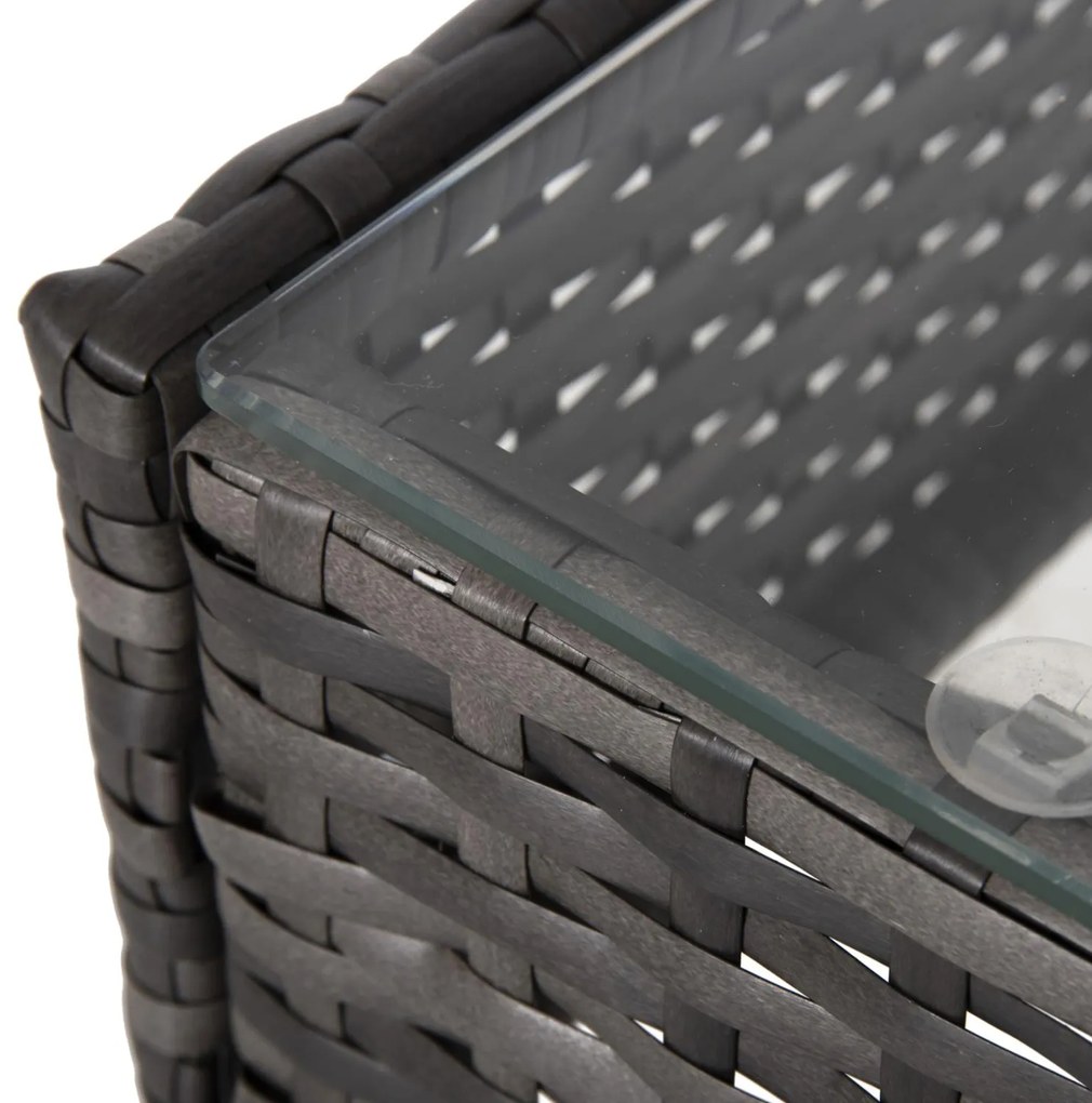 Σετ Κήπου Σαλόνι STASIA 4 τεμ Συνθετικό Rattan Γκρί με Μπέζ Μαξιλάρια