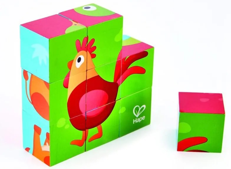 Happy Puzzles Farm Animal Block Παζλ Κύβων Τα Ζώα Της Φάρμας Hape