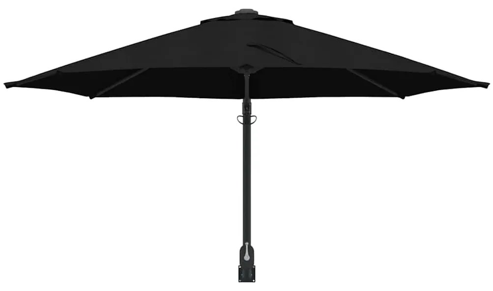 vidaXL Ομπρέλα Κήπου Μαύρο 248 x 248 x 148 εκ Πολυεστέρας, Χάλυβας