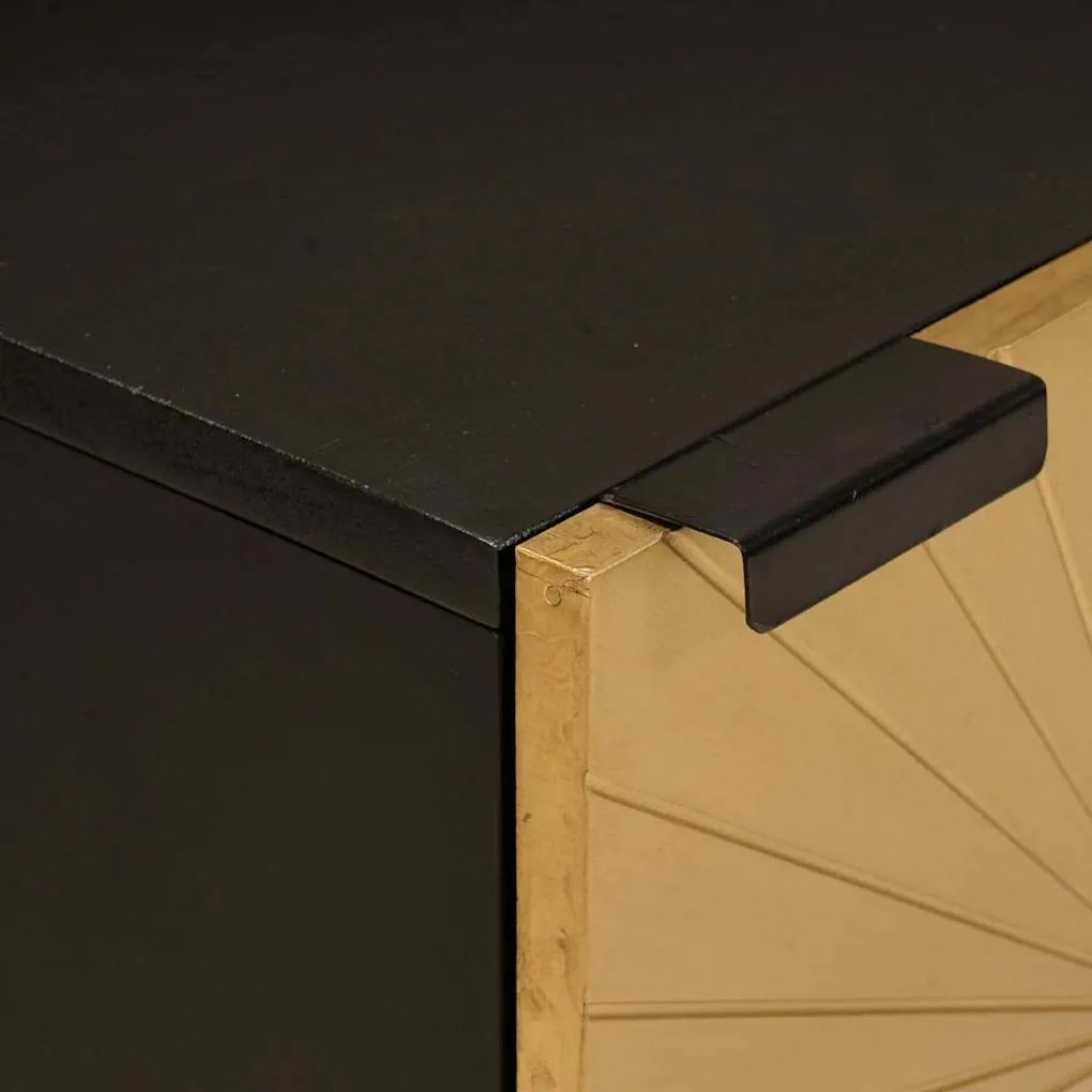 vidaXL Κομοδίνο Μαύρο και Χρυσό 40 x 33.5 x 46 εκ