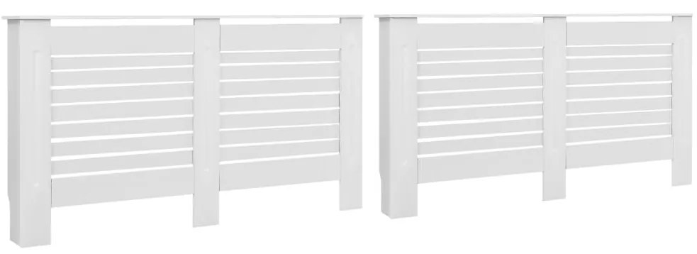 vidaXL Καλύμματα Καλοριφέρ 2 τεμ. Λευκά 152 x 19 x 81,5 εκ. από MDF