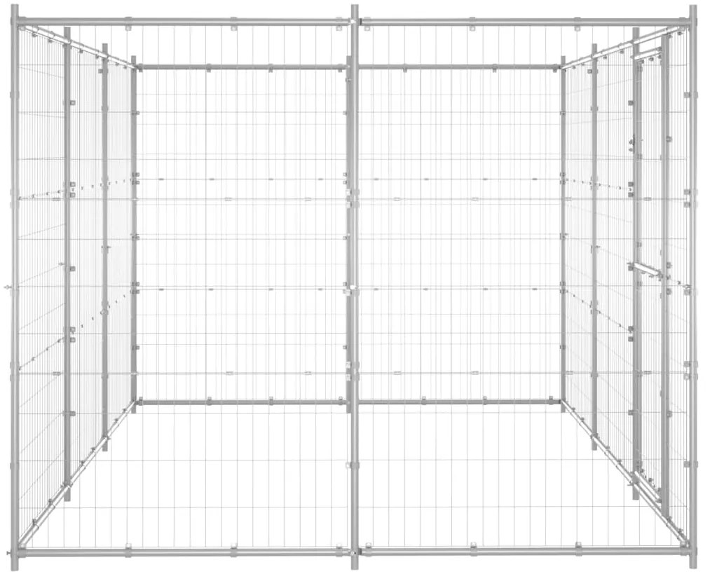 vidaXL Κλουβί Σκύλου Εξωτερικού Χώρου 7,26 μ² από Γαλβανισμένο Χάλυβα