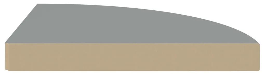 vidaXL Ράφια Τοίχου Γωνιακά 4 τεμ. Γκρι 35x35x3,8 εκ. MDF