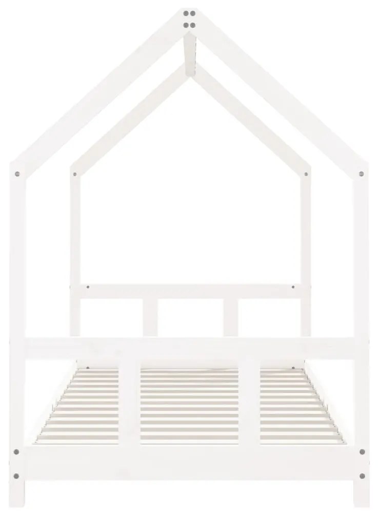 Πλαίσιο Παιδικού Κρεβατιού Λευκό 90x190εκ από Μασίφ Ξύλο Πεύκου - Λευκό