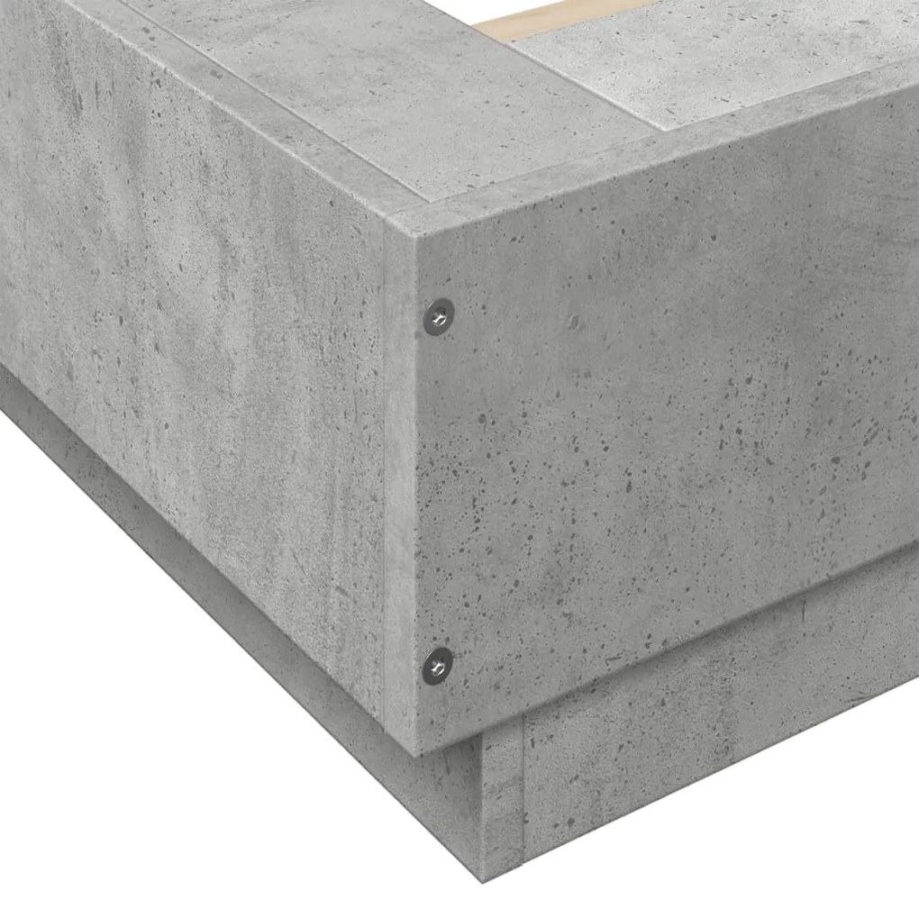 vidaXL Πλαίσιο Κρεβατιού Γκρι Σκυροδέματος 140x200 εκ. Επεξεργ. Ξύλο