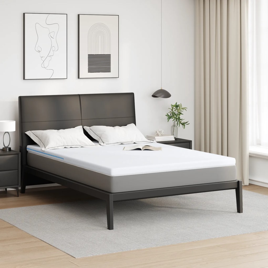 vidaXL Στρώματα Λευκό 160 x 200 cm 100% ύφασμα πολυεστέρα με τζακάρ