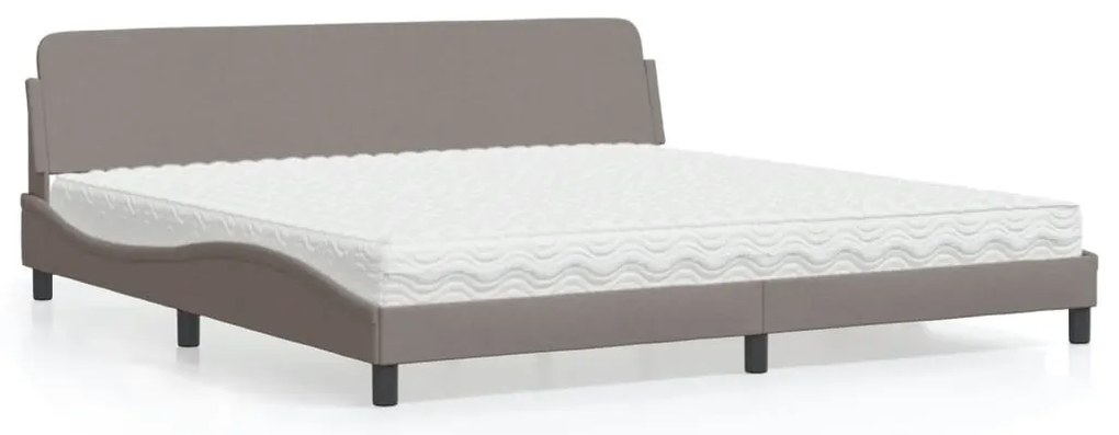 Κρεβάτι με Στρώμα Dover Taupe 200x200 εκ. Υφασμάτινο