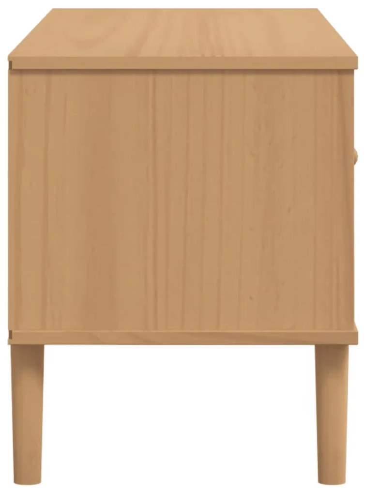 vidaXL Έπιπλο Τηλεόρασης SENJA Καφέ / Ρατάν 106x40x49 εκ. Μασίφ Πεύκο