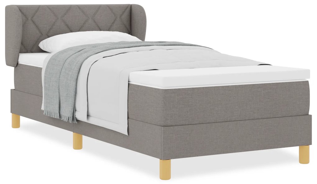 vidaXL Κρεβάτι με Στρώμα σε Ταμπί, 90x200 εκ, Ύφασμα