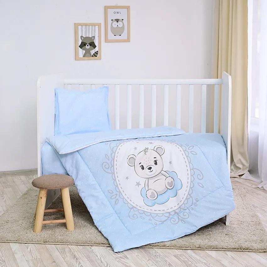 Σετ Σεντόνια Κούνιας 3τεμ. 70x140cm  Little Bear  Blue 10420015901  Lorelli