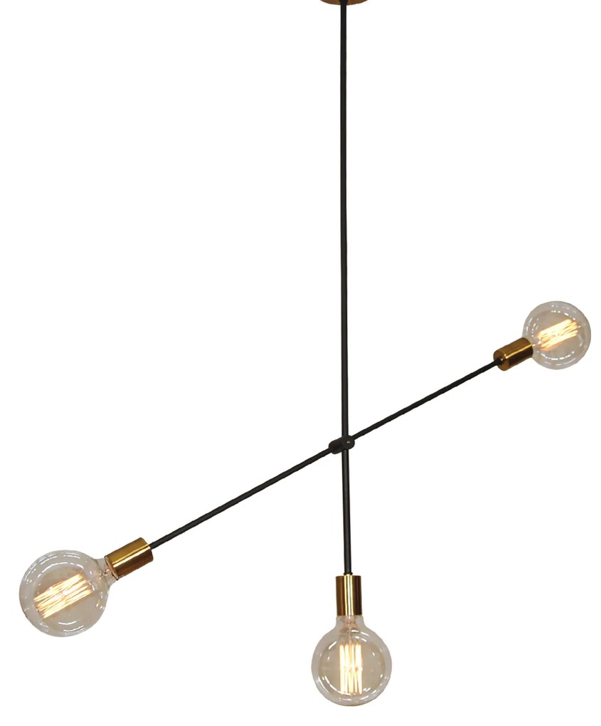SE 136-3 CODY PENDANT BLACK & BRUSHED BRASS B1