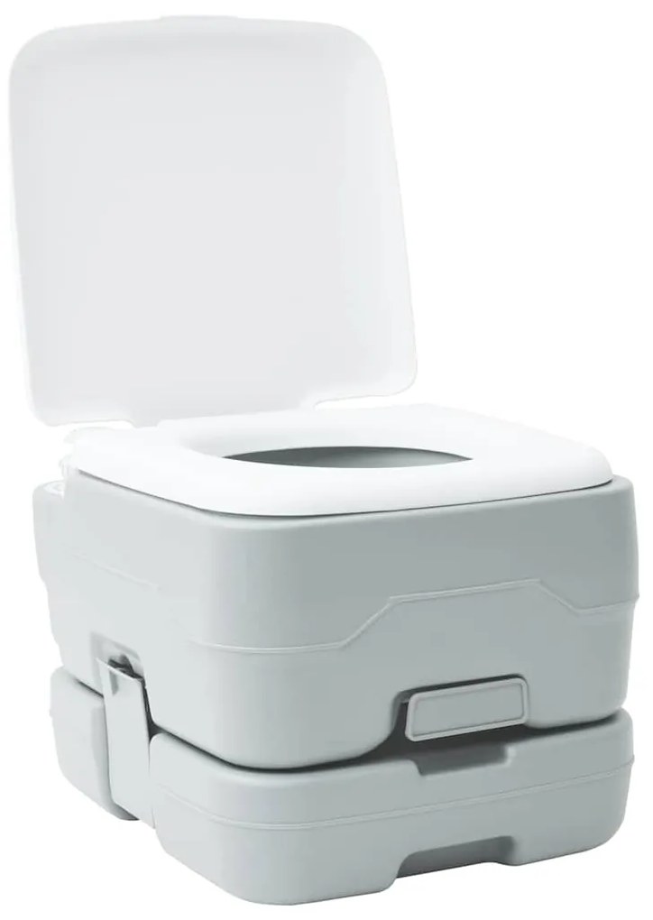 vidaXL Τουαλέτα Κάμπινγκ Γκρι και Λευκό 41,5 x 36,5 x 30 cm