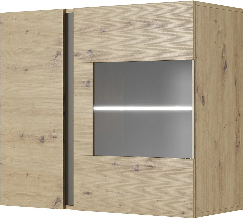 Lh-homefurniture Κρεμαστή Βιτρίνα 36146-ARC-WV Artisan+Γραφίτης 96,5x82,5x40cm 36146-ARC-WV