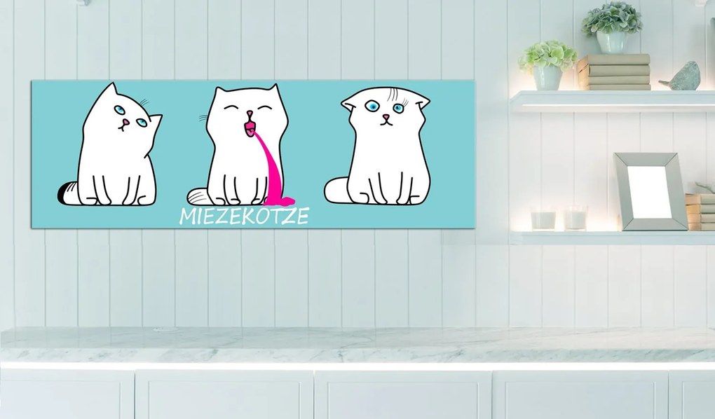 Πίνακας - Miezekotze: Cat Trio (Blue) 150x50