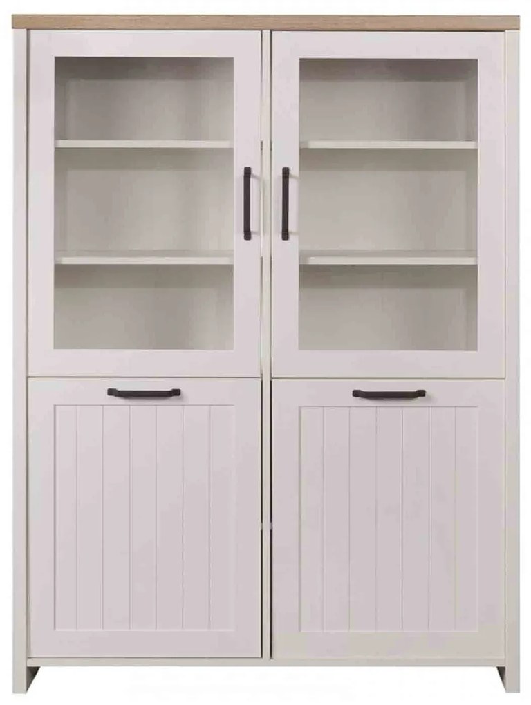 Βιτρίνα Verne Λευκό-Sonoma 114,8Χ37,2Χ153 cm TO-VERNEWIT2W2D Μελαμίνη