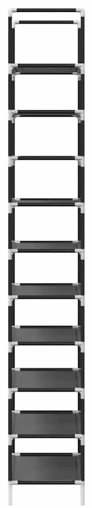Ράφι παπουτσιών 10 επιπέδων μαύρο 44x28x180 cm - Μαύρο