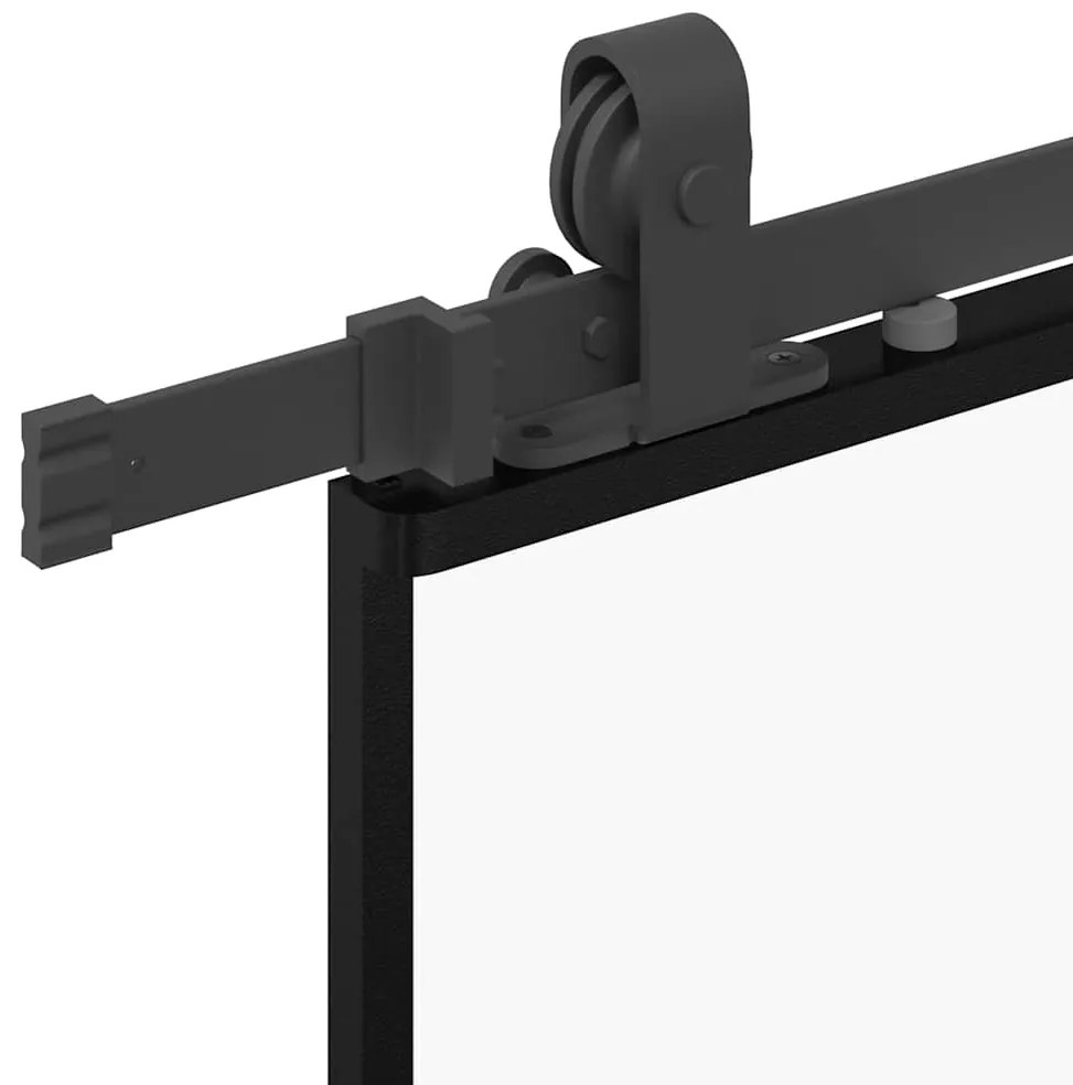 vidaXL Συρόμενη Πόρτα με Μηχανισμό Μαύρο 76x205 εκ. Γυαλί ESG