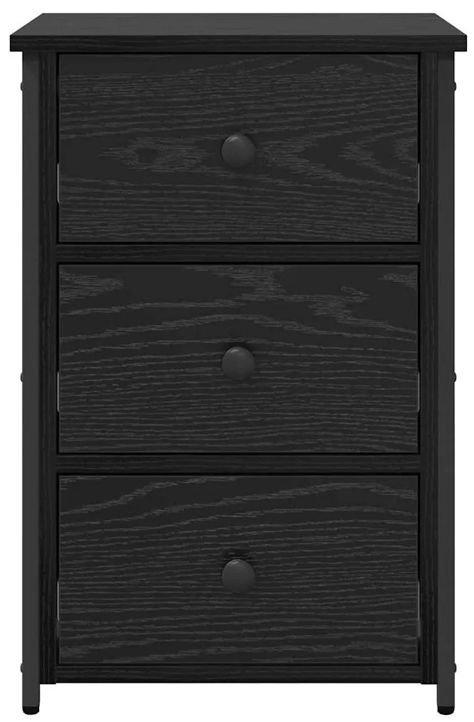 vidaXL Κομοδίνο με συρτάρι Μαύρη δρυς 40 x 36 x 60 εκ