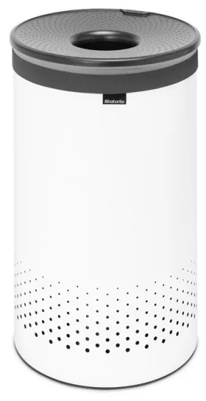Brabantia 1004179 Καλάθι πλυντηρίου, 60 L, πλαστικό καπάκι, πλήρωση χωρίς άνοιγμα, οπές εξαερισμού, λευκό