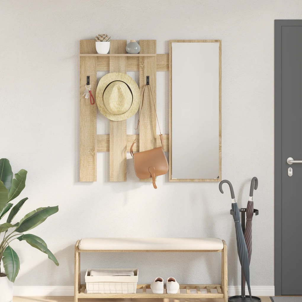vidaXL Τοίχου Κρεμάστρα Επιτοίχιο Sonoma Oak 100 x 10 x 100 εκ