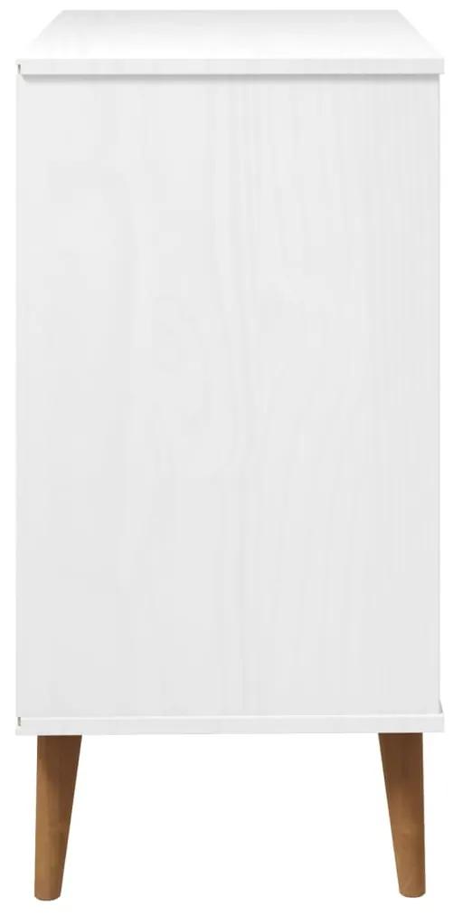 vidaXL Συρταριέρα MOLDE Λευκή 80x40x80 εκ. από Μασίφ Ξύλο Πεύκου