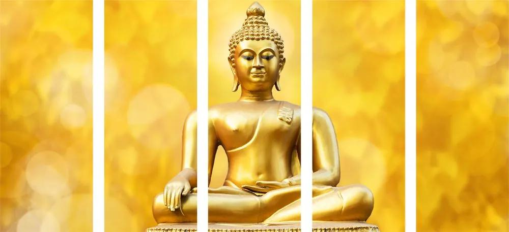 Εικόνα 5 μερών χρυσό άγαλμα του Βούδα - 100x50