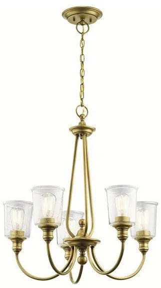 Πολυέλαιος Κρεμαστό Φωτιστικό 5xE27 Waverly Elstead Lighting-KL-WAVERLY5-NBR-Ορείχαλκος KL-WAVERLY5-NBR
