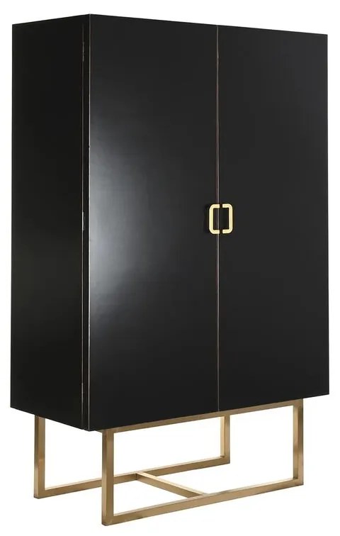 Ντουλάπι DKD Home Decor   110 x 50 x 180 cm Μαύρο Μέταλλο Λεύκες