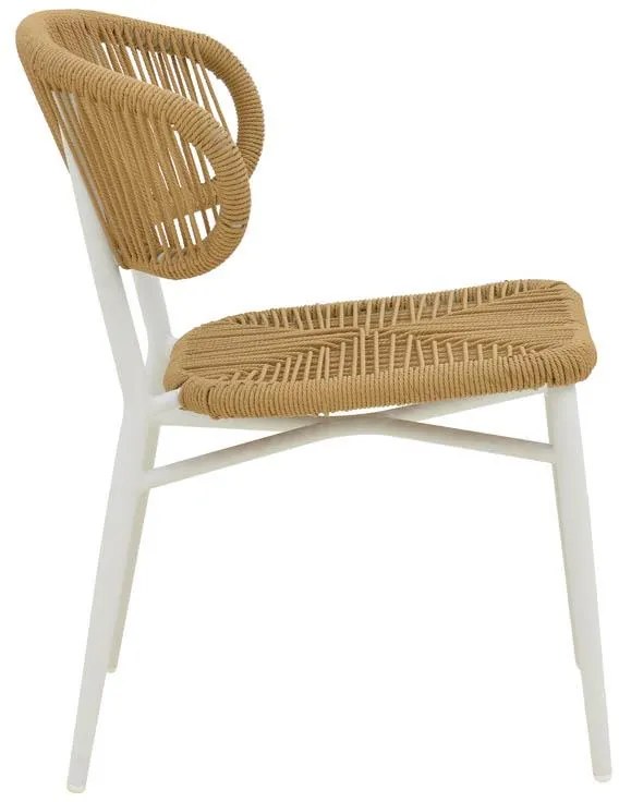 Καρέκλα Agus αλουμινίου-pe rattan στοιβαζόμενη σε λευκή απόχρωση 55x63x77εκ 55x63x77 εκ.