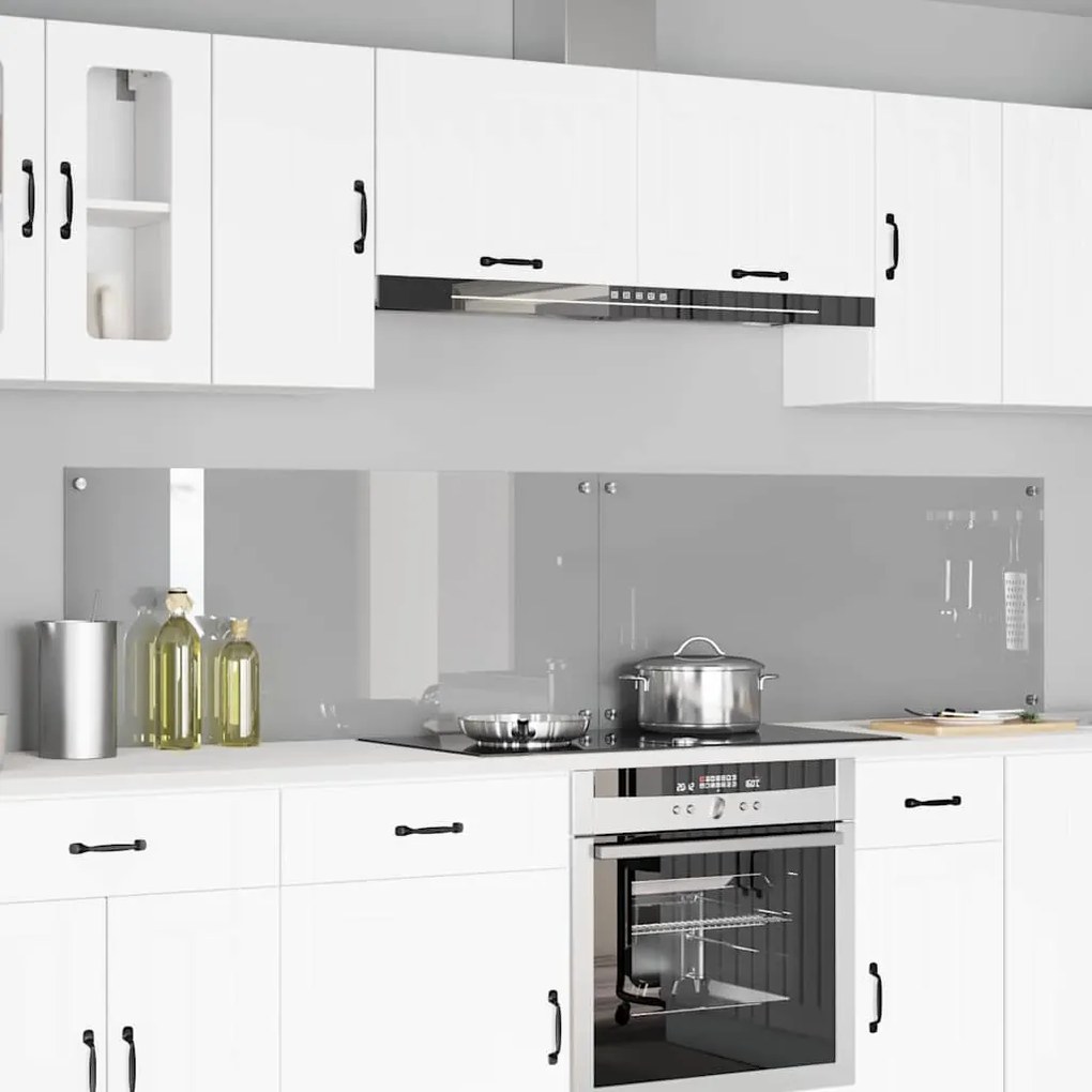 vidaXL Πίσω Πάνελ Κουζίνας 2 pcs Ανοιχτό γκρι 110 x 50 cm