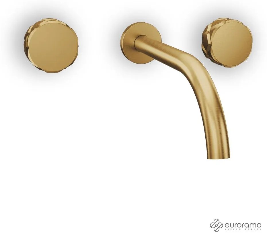 Eurorama Eletta Chester Light Gold Brushed Μπαταρία Νιπτήρα Εντοιχισμού 3 οπών