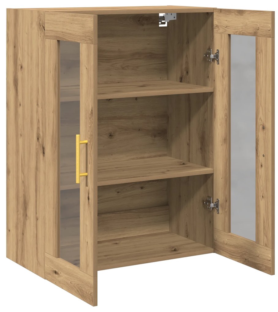 vidaXL Ντουλάπα Τοίχου με Γυάλινα Πόρτες Artisan Oak 69,5x34x90 εκ.