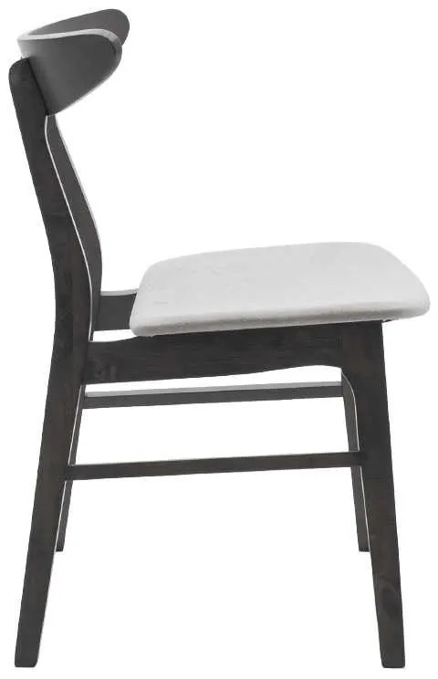 Καρέκλα Orlean pakoworld ξύλο rubber wood rustic grey-ύφασμα γκρι