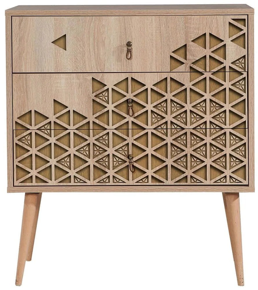 Συρταριέρα Trio 863SPH3403 80x40x90cm Oak