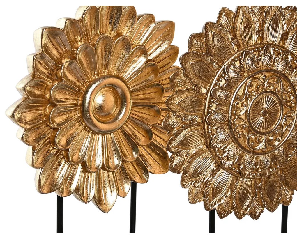 Διακοσμητική Φιγούρα DKD Home Decor 25 x 8 x 34 cm Μαύρο Χρυσό Σύγχρονη Κύκλους (x2)