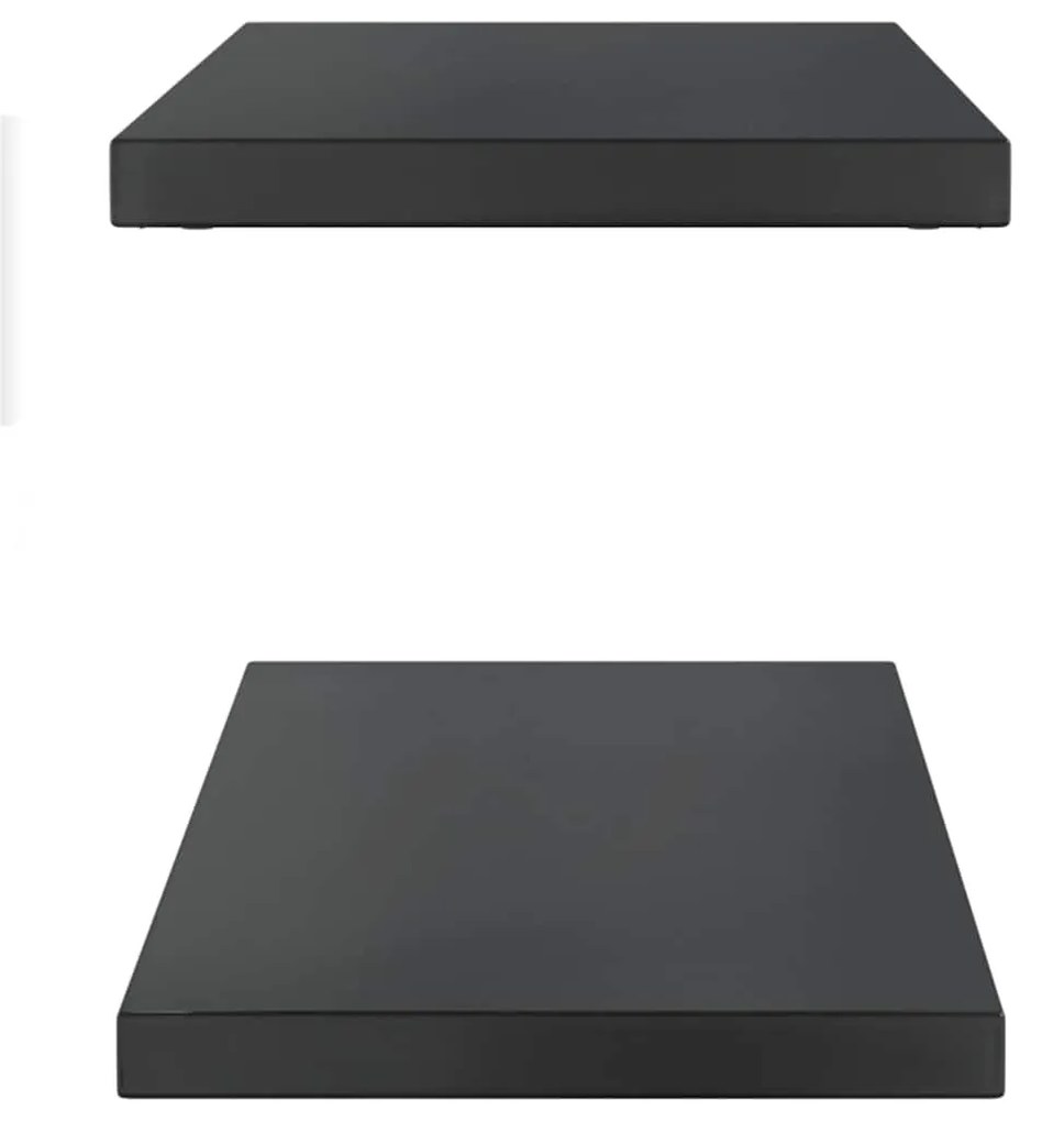 vidaXL Ράφια Τοίχου 2 τεμ. Μαύρο 100x30x3 εκ. Ανοξείδωτο Ατσάλι
