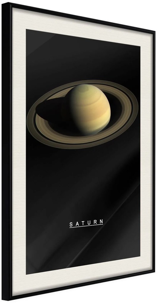 Αφίσα - The Solar System: Saturn - 20x30 - Μαύρο - Με πασπαρτού