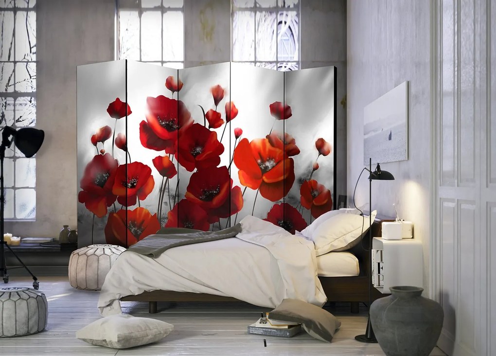 Διαχωριστικό με 5 τμήματα - Poppies in the Moonlight II [Room Dividers] 225x172