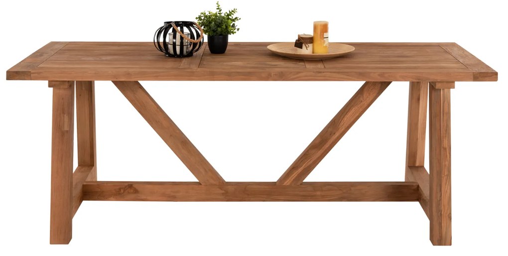 Τραπέζι Τραπεζαρίας Pluton Recycled Teak Σε Φυσικό Χρώμα 200x100x75yεκ.