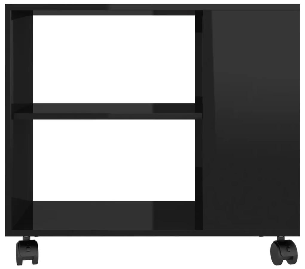 vidaXL Τραπέζι Βοηθητικό Γυαλιστ.Μαύρο 70x35x55 εκ. Επεξεργασμένο Ξύλο