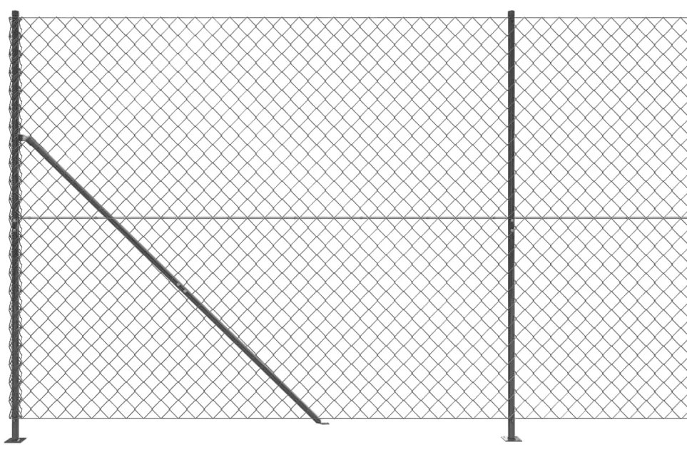 vidaXL Συρματόπλεγμα Περίφραξης Ανθρακί 1,6 x 25 μ. με Βάσεις Φλάντζα