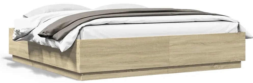 vidaXL Πλαίσιο Κρεβατιού Sonoma Δρυς 200x200 εκ. Επεξεργασμένο Ξύλο