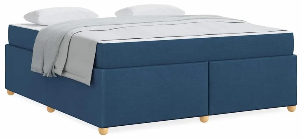 vidaXL Σκελετός Κρεβατιού με στρώμα Μπλε 180 x 200 cm ύφασμα
