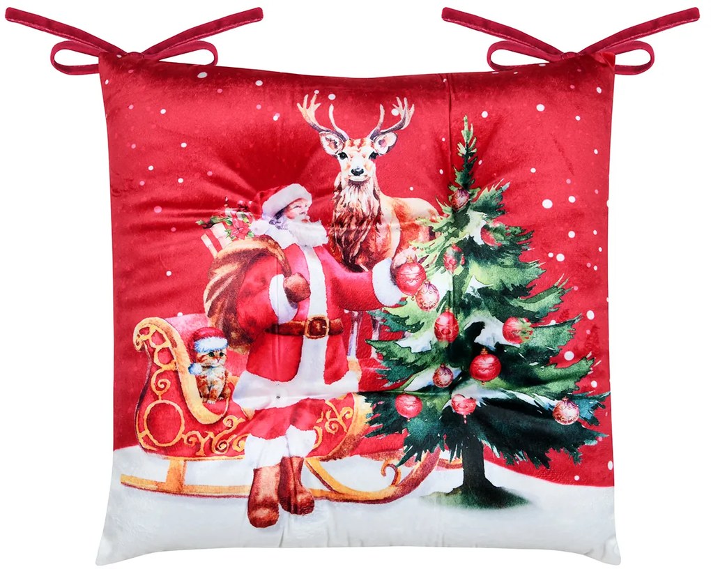 Χριστουγεννιάτικο Μαξιλάρι Καρέκλας (38x38) S-F Noel Rouge CUD834001GAL
