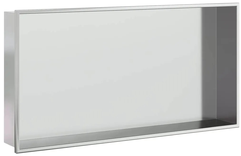 vidaXL Εσοχή Ντους Βουρστ. Ασήμι 62x32x9 εκ. Αν. Ατσάλι